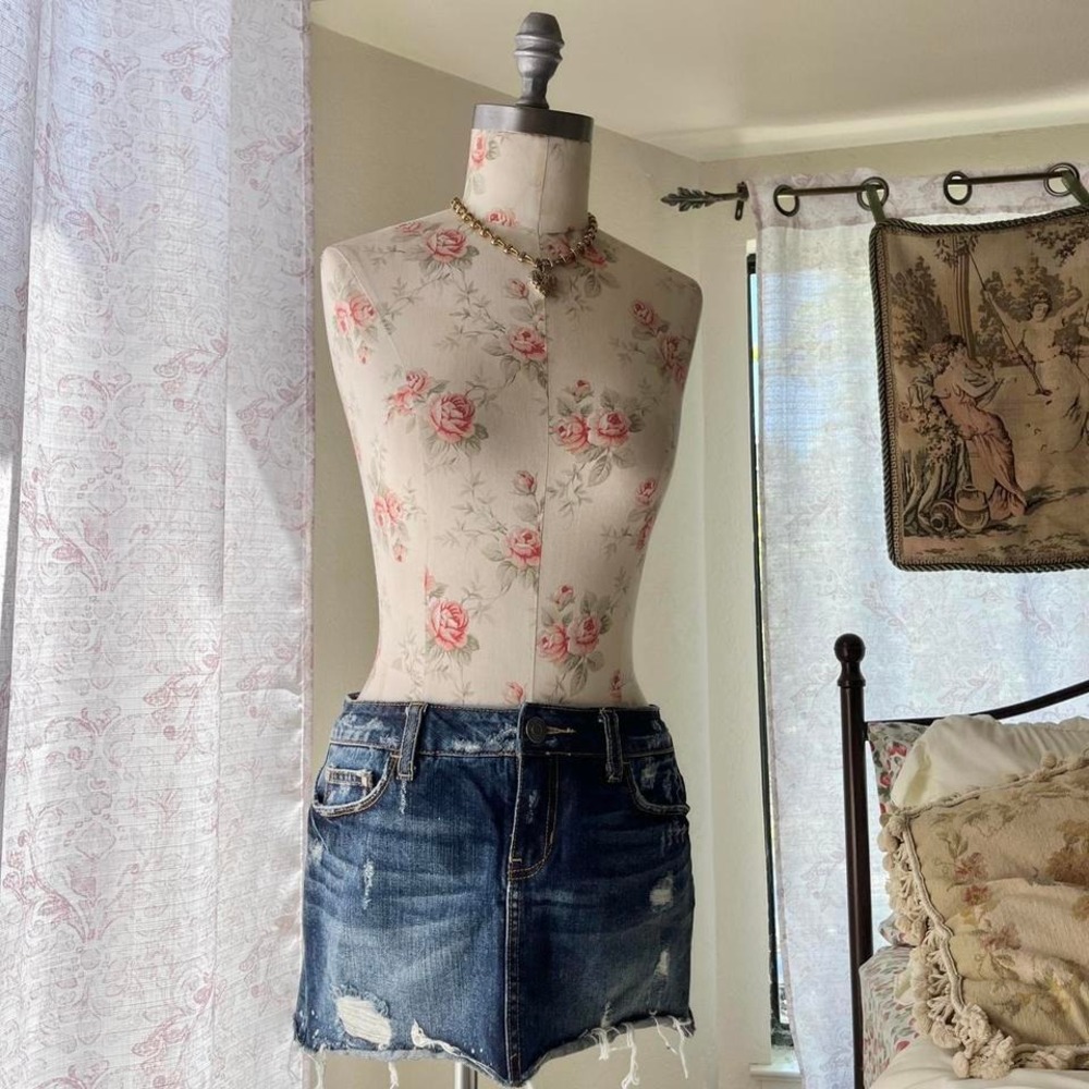 y2k jean mini‎ skirt